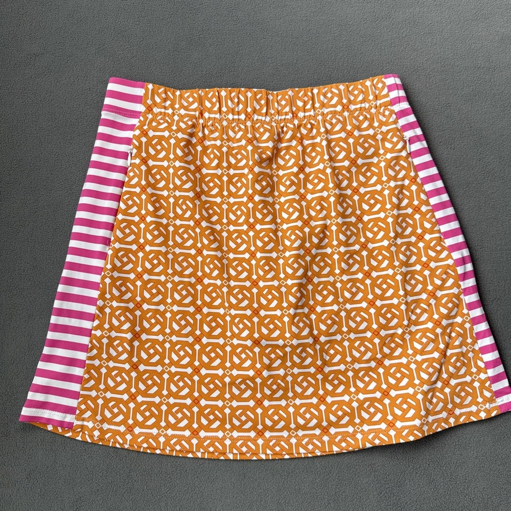 J McLaughlin Skort Skirt Womens Small Orange Pink Catalina Cloth Geometric Print